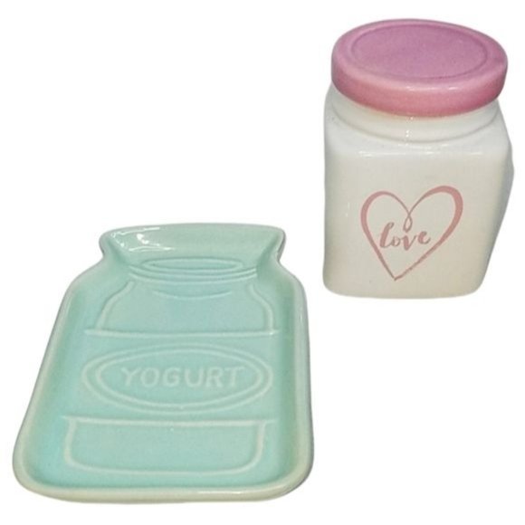 Decorative Jar Dish Soap Jewelry Love Yogurt NWT - Picture 1 of 5